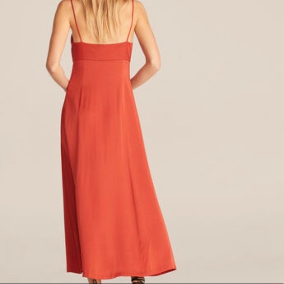 Rebecca Taylor NWT Ruched Top Long Dress Pomodoro Size 16 - Picture 3 of 16